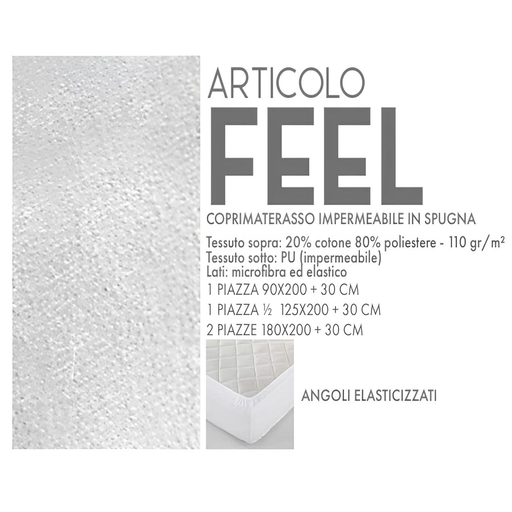 Coprimaterasso impermeabile Art. Feel di Tessitura Zambaiti dimensioni varie